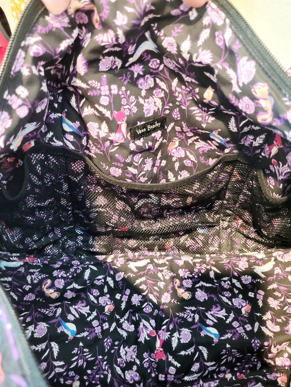 Vera Bradley Black Floral Quilted Duffel Bag - Picture 9 of 10